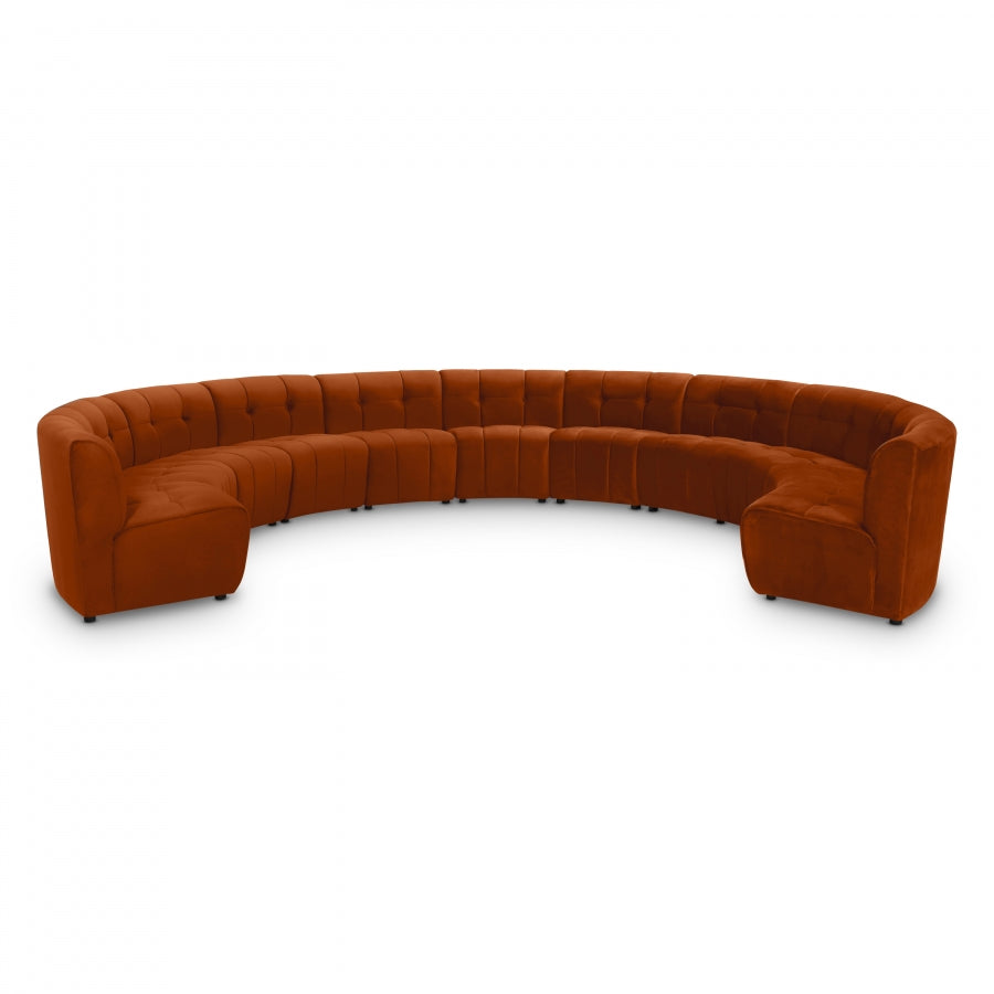 Limitless Cognac Modular Velvet 11-Piece Sectional from Meridian - Luna Furniture