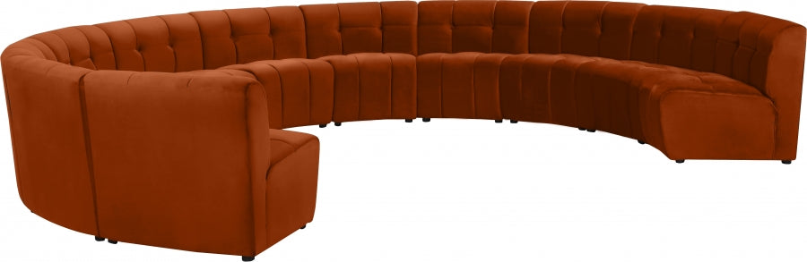 Limitless Cognac Modular Velvet 11-Piece Sectional from Meridian - Luna Furniture