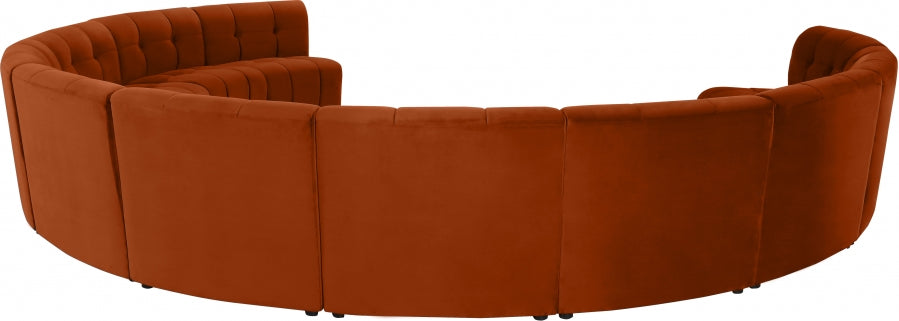 Limitless Cognac Modular Velvet 11-Piece Sectional from Meridian - Luna Furniture