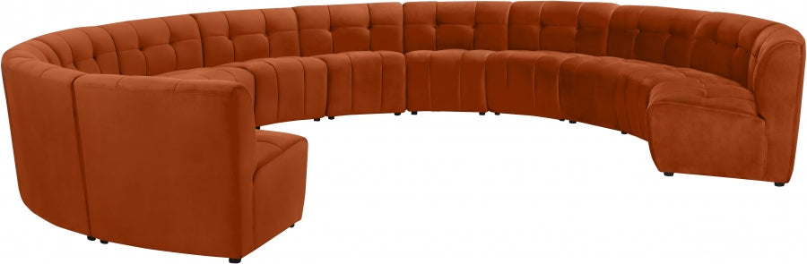 Limitless Cognac Modular Velvet 12-Piece Sectional from Meridian - Luna Furniture