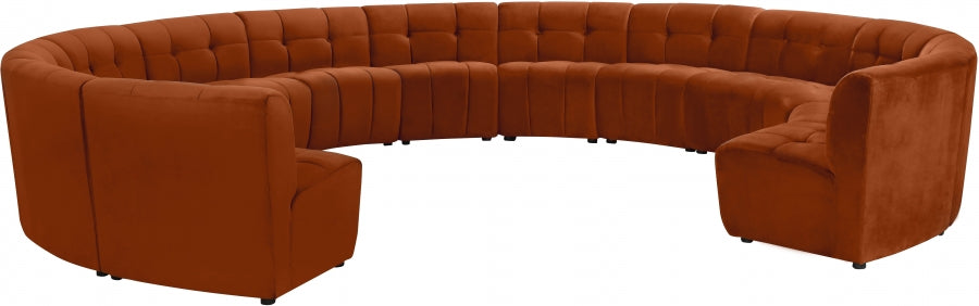 Limitless Cognac Modular Velvet 13-Piece Sectional from Meridian - Luna Furniture