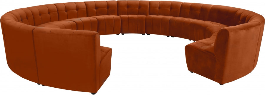 Limitless Cognac Modular Velvet 14-Piece Sectional from Meridian - Luna Furniture