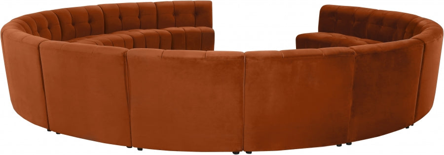 Limitless Cognac Modular Velvet 14-Piece Sectional from Meridian - Luna Furniture