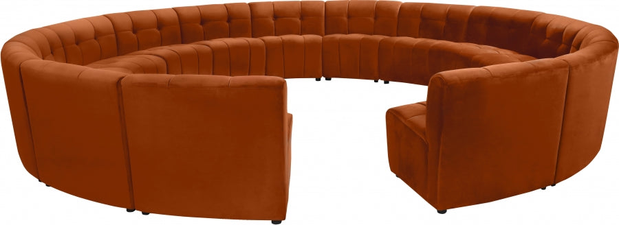 Limitless Cognac Modular Velvet 15-Piece Sectional from Meridian - Luna Furniture