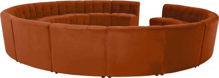 Limitless Cognac Modular Velvet 15-Piece Sectional from Meridian - Luna Furniture