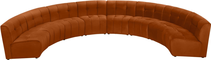 Limitless Cognac Modular Velvet 8-Piece Sectional from Meridian - Luna Furniture