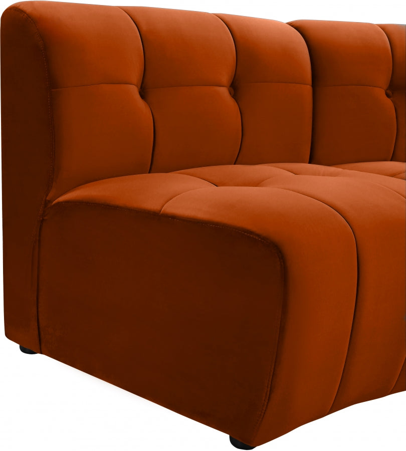 Limitless Cognac Modular Velvet 9-Piece Sectional from Meridian - Luna Furniture