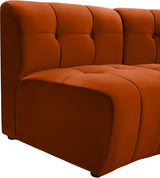 Limitless Cognac Modular Velvet 9-Piece Sectional from Meridian - Luna Furniture