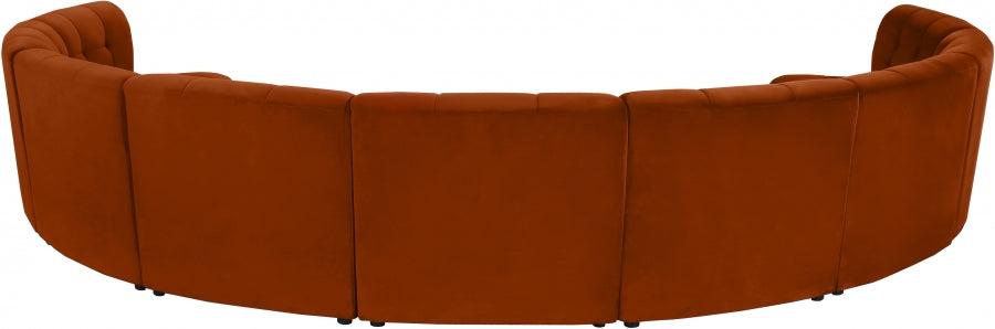 Limitless Cognac Modular Velvet 9-Piece Sectional from Meridian - Luna Furniture