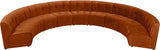 Limitless Cognac Modular Velvet 9-Piece Sectional from Meridian - Luna Furniture