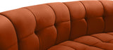 Limitless Cognac Modular Velvet 9-Piece Sectional from Meridian - Luna Furniture