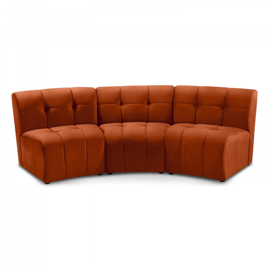 Limitless Cognac Modular Velvet Sofa from Meridian - Luna Furniture