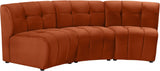 Limitless Cognac Modular Velvet Sofa from Meridian - Luna Furniture