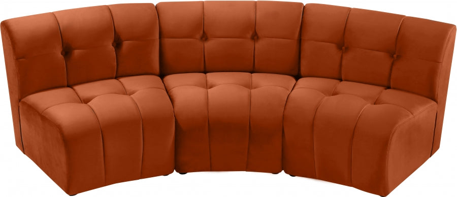 Limitless Cognac Modular Velvet Sofa from Meridian - Luna Furniture