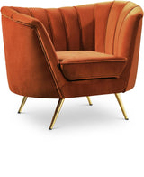 Margo Cognac Velvet Chair from Meridian - Luna Furniture