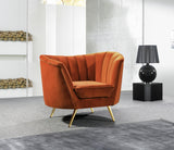 Margo Cognac Velvet Chair from Meridian - Luna Furniture