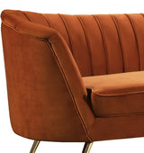 Margo Cognac Velvet Chair from Meridian - Luna Furniture