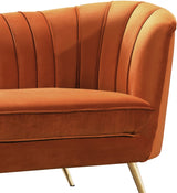 Margo Cognac Velvet Chair from Meridian - Luna Furniture