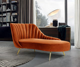 Margo Cognac Velvet Chaise Lounge from Meridian - Luna Furniture