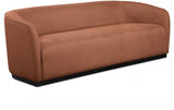 Cognac Mylah Polyester Fabric Sofa from Meridian - Luna Furniture