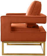 Noah Cognac Velvet Accent Chair from Meridian - Luna Furniture