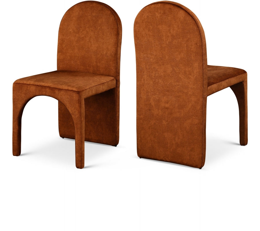 Summer Cognac Velvet Dining Side Chair, Set of 2 from Meridian - Luna Furniture