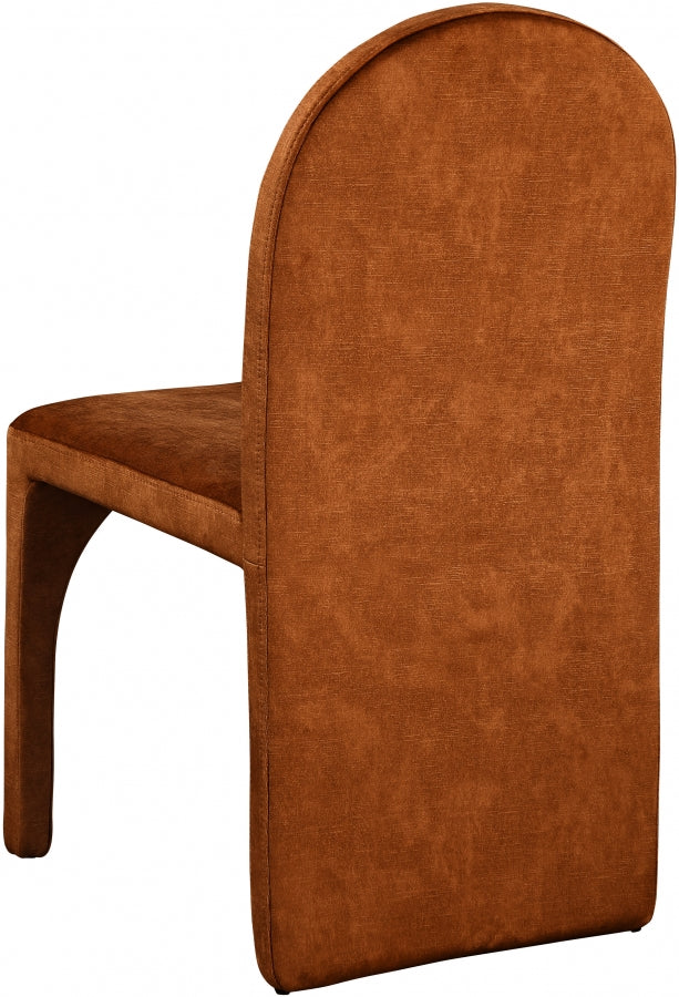 Summer Cognac Velvet Dining Side Chair, Set of 2 from Meridian - Luna Furniture