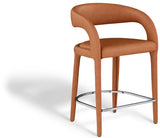 Sylvester Cognac Faux Leather Counter Stool from Meridian - Luna Furniture