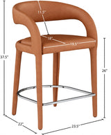 Sylvester Cognac Faux Leather Counter Stool from Meridian - Luna Furniture