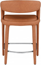 Sylvester Cognac Faux Leather Counter Stool from Meridian - Luna Furniture