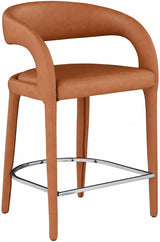 Sylvester Cognac Faux Leather Counter Stool from Meridian - Luna Furniture