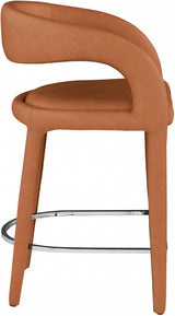 Sylvester Cognac Faux Leather Counter Stool from Meridian - Luna Furniture