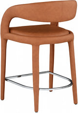 Sylvester Cognac Faux Leather Counter Stool from Meridian - Luna Furniture