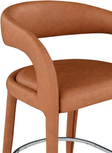 Sylvester Cognac Faux Leather Counter Stool from Meridian - Luna Furniture