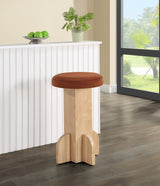 Cognac Wyatt Velvet Bar / Counter Stool from Meridian - Luna Furniture