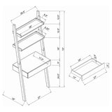 Colella Cappuccino 2-Shelf Writing Ladder Desk from Coaster - Luna Furniture