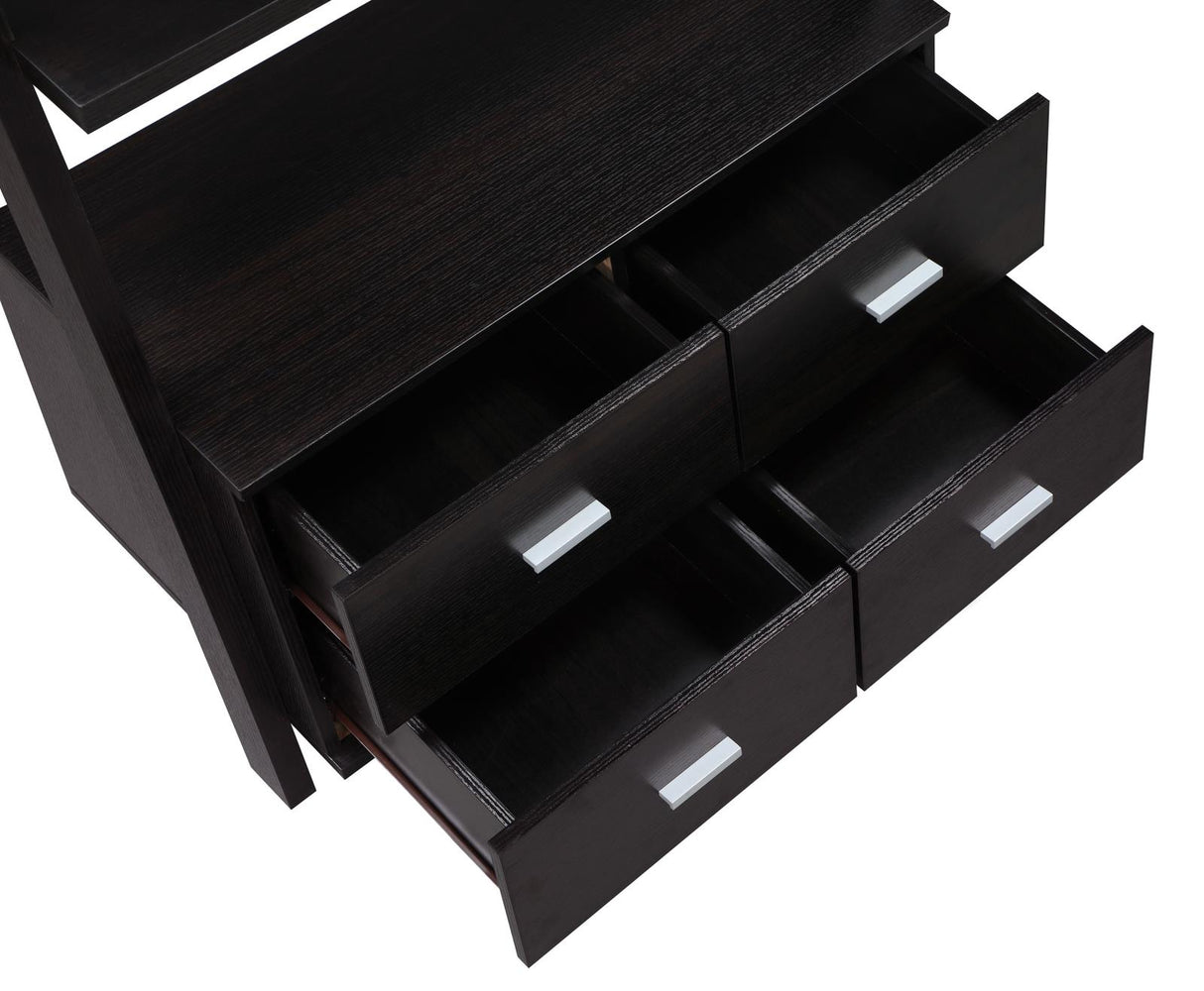 Colella Cappuccino 4-Drawer Storage Bookcase from Coaster - Luna Furniture