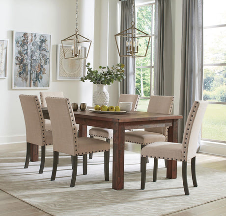 Coleman Rustic Golden Brown 7-Piece Rectangular Dining Set from Coaster - Luna Furniture