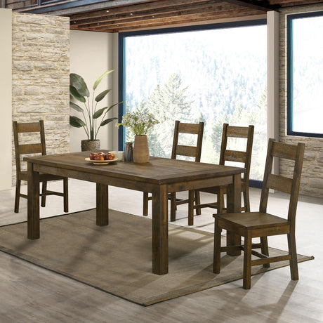 Coleman Rustic Golden Brown 5-Piece Dining Set from Coaster - Luna Furniture