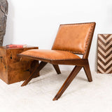 Colin Tan Leather Lounge Chair - AFC00189 - Luna Furniture