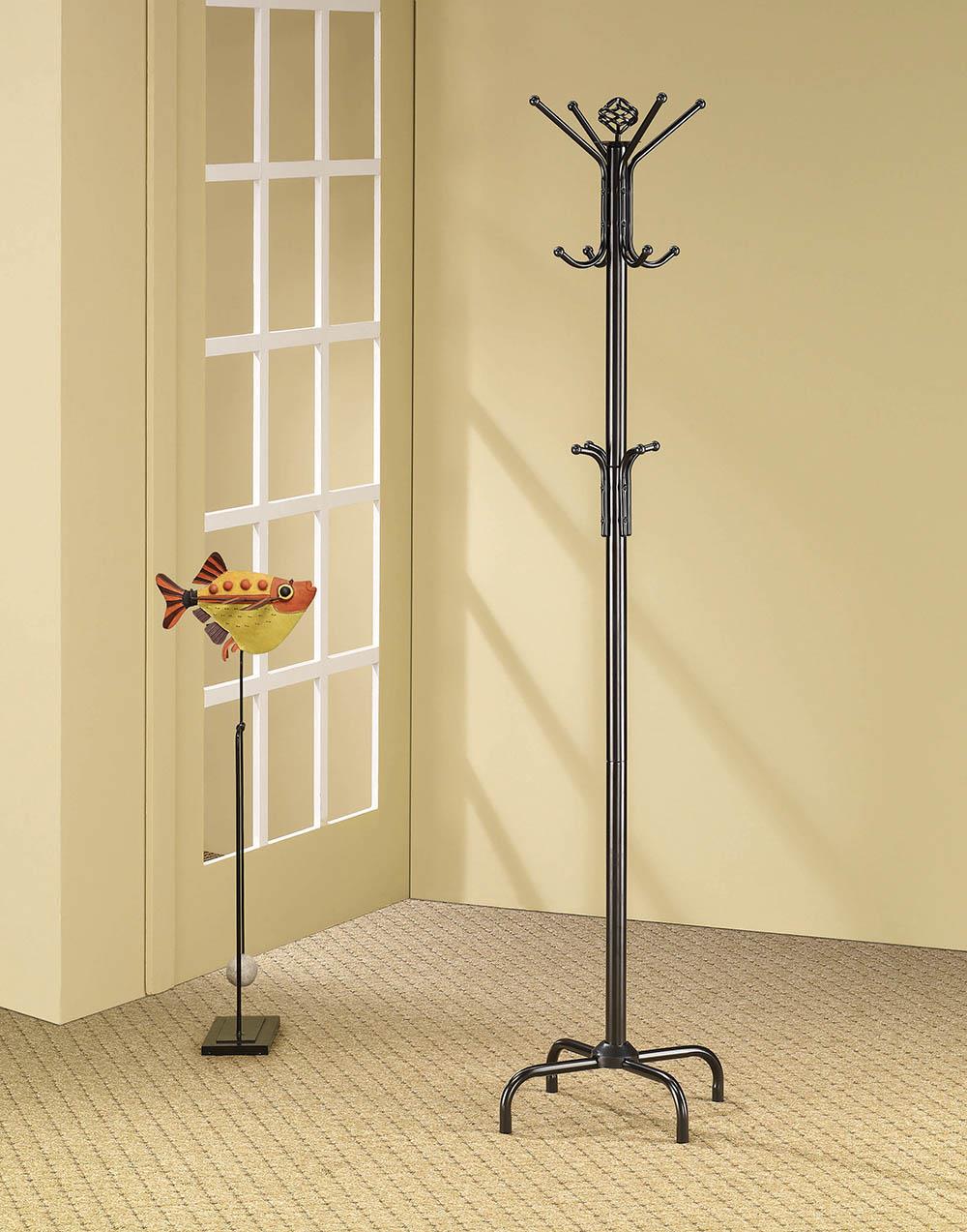 Collier Black 12-Hook Coat Rack from Coaster - Luna Furniture