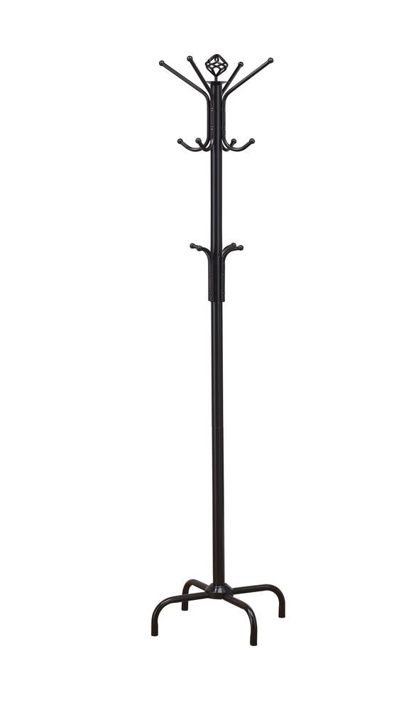 Collier Black 12-Hook Coat Rack from Coaster - Luna Furniture