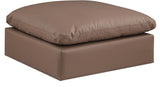 Comfy Faux Leather Ottoman Brown from Meridian - Luna Furniture