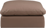 Comfy Faux Leather Ottoman Brown from Meridian - Luna Furniture