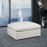 Comfy Faux Leather Ottoman Cream from Meridian - Luna Furniture