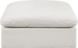 Comfy Faux Leather Ottoman Cream from Meridian - Luna Furniture