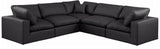 Comfy Faux Leather Sectional Black from Meridian - Luna Furniture