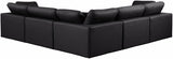 Comfy Faux Leather Sectional Black from Meridian - Luna Furniture