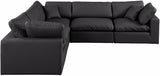 Comfy Faux Leather Sectional Black from Meridian - Luna Furniture