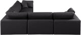 Comfy Faux Leather Sectional Black from Meridian - Luna Furniture